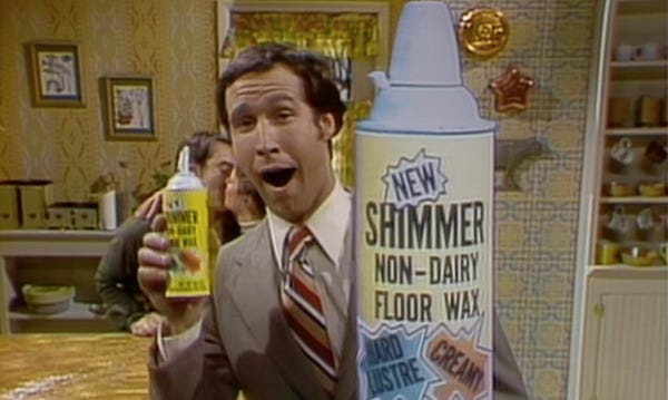 A still from the SNL parody commercial for Shimmer